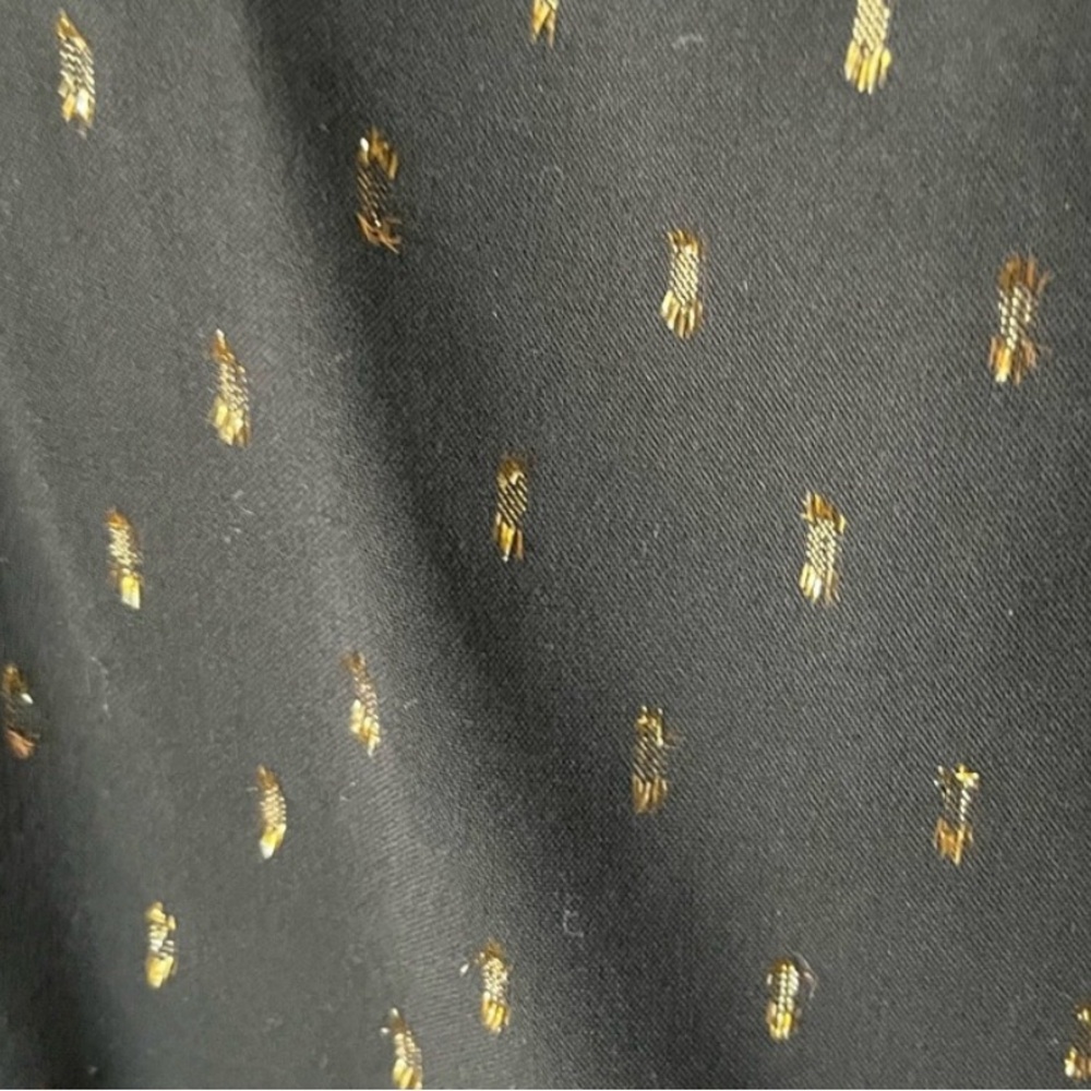 Boohoo Petite Metallic Black and Gold Donny Puff Sleeve Midi Dress NWT - 8 - Picture 11 of 13